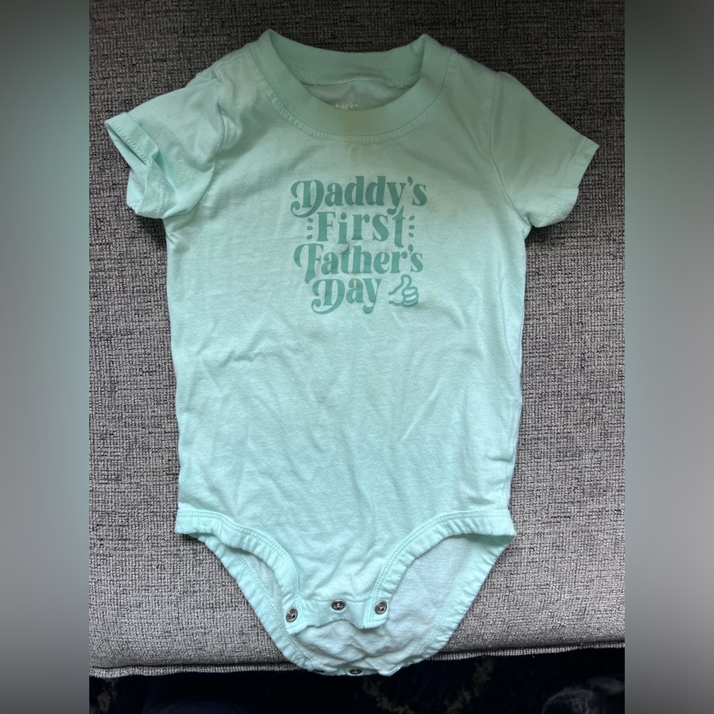 Daddy’s First Fathers Day Onesie, 12M, Blue